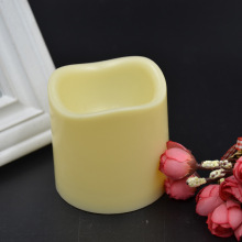 Wave top plastic shell ivory LED candles