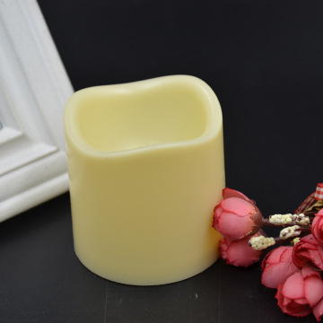 Wave top plastic shell ivory LED candles