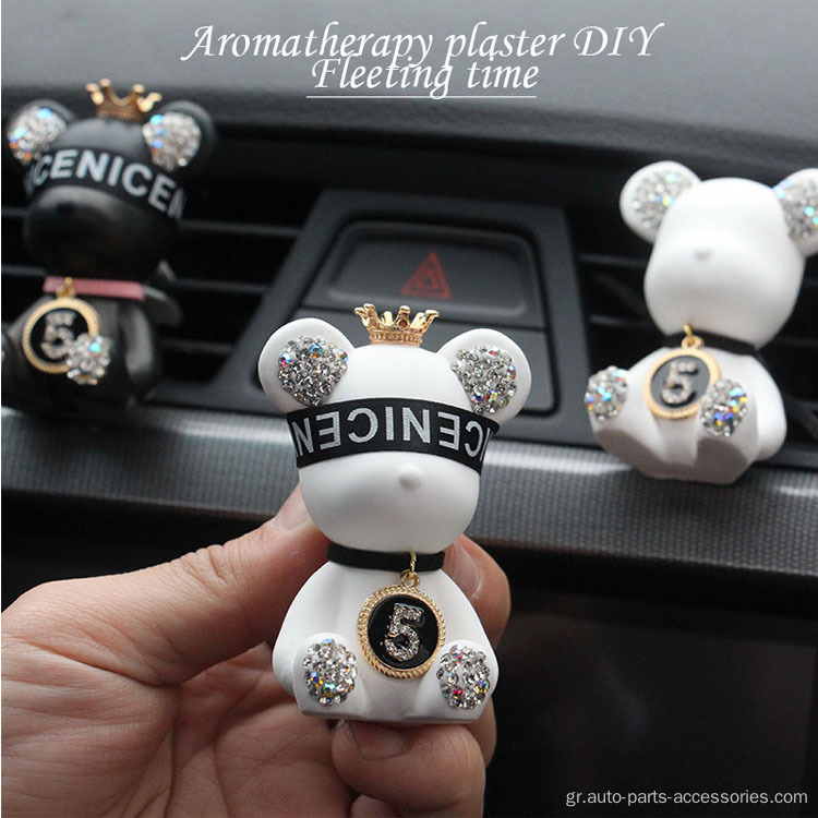 Diamond Studded Bear Φορητό κλιπ Aromatherapy Aromatherapy Car Aromather