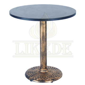 Antique Round Chinese Brass Table with Cast Iron Base