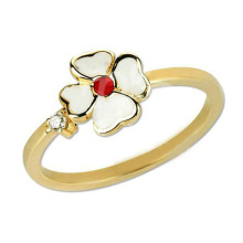 Charm ladies 18k solid gold ruby finger rings for women