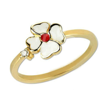 Charm ladies 18k solid gold ruby finger rings for women