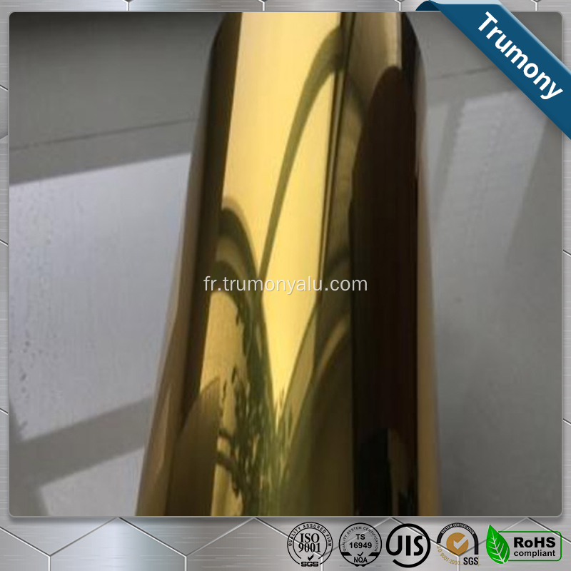 Feuille de miroir en aluminium enduite de couleur pour la décoration