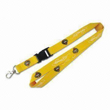 Polyester Lanyard with Offset Printed Logo, Availanle in Nylon, PVC, and Silicone, Eco-friendly