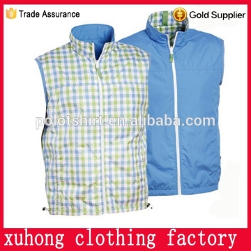 100%polyester reversible garment removable sleeve golf vest jacket