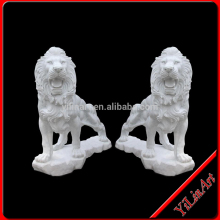 Pair of Marble Animal of Roaring Lions (YL-D035)