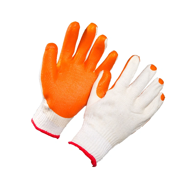 Cotton Shell Coated Latex Crinkle Safety Gloves