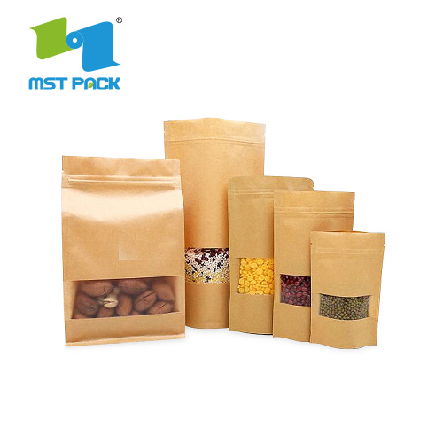 Stand up Kraft Paper Zipper Tea Emballage