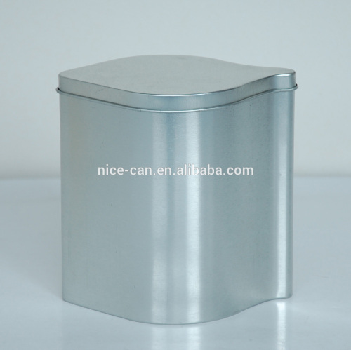 plain printing leaf shape special shape for tea container tea tin can