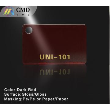 Cast Acrylic Dark Red Tint 6% Translucent PE Masking