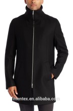 Black Wool Blend Coat with Silver copper zipper