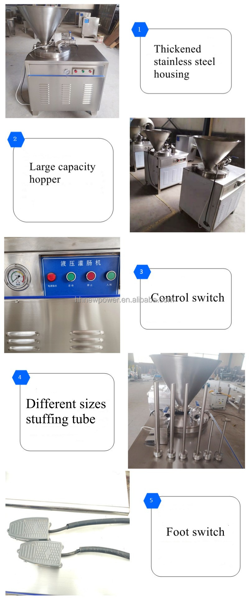 high quality Meat Filling Stuffer Twisting Automatic Pneumatic Quantitative Sausage Stuffer Sausage Stuffing Machine