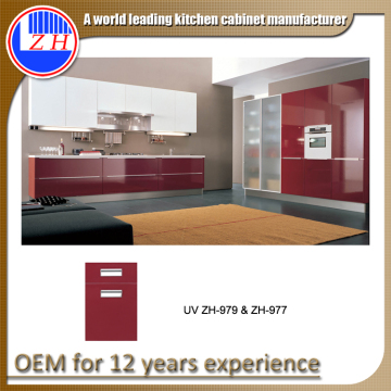 High gloss red modern kitchen designs cabinet flat pack kitchen cabinet