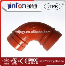 FM UL approved ductile cast iron pipe fitting 90 degree elbows