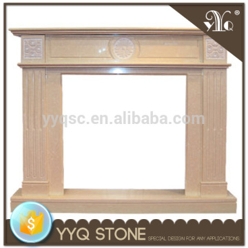 Beige stone electric fireplace insert marble fireplace stone fireplace