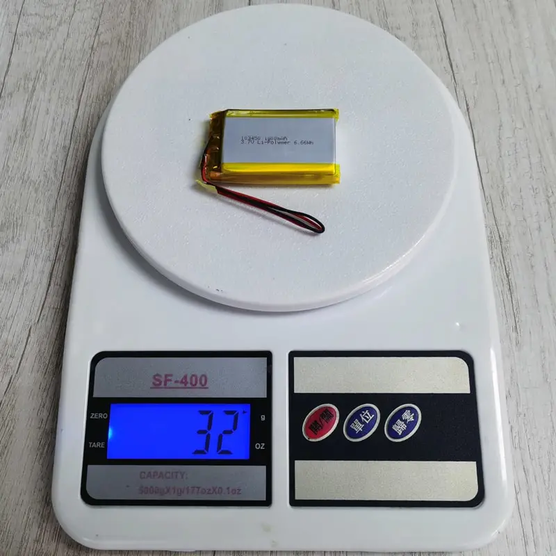 3.6V 3.7V 103450 1800mAh Rechargeable Lithium Polymer Battery Pack with PCM and Connector