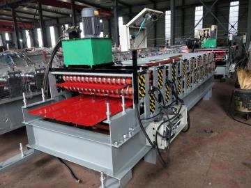 Sheet metal roofing double layer roll forming line