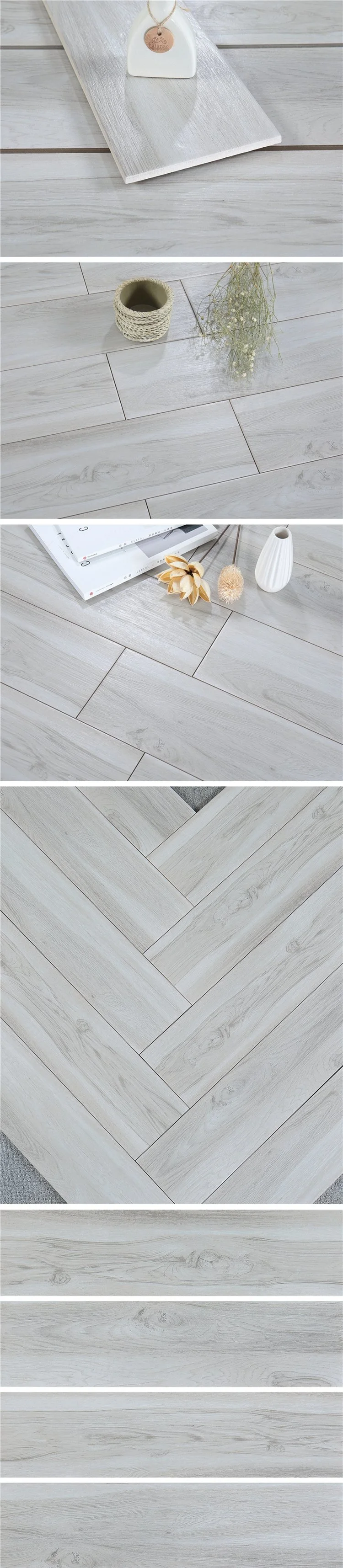 Rectangle Floor Decorative Timber Ash Light Grey Wood Look Tile