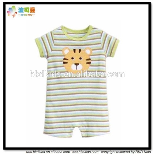 BKD professional wholesale baby clothes with tiger embroidery boys romper