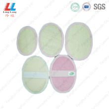 Oval loofah exfoliating bath sponge pad