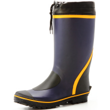 Blue And Yellow And Black Men's Sweat-absorbent Lining Rubber Boots