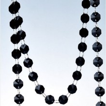 20 m , Crystal Jet black octagon beads chains for chandelier prism pendant