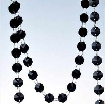 20 m , Crystal Jet black octagon beads chains for chandelier prism pendant