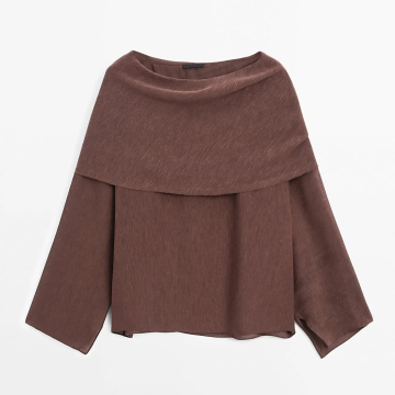 Women's linen blend cape style pullover