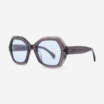 Hexagon-framed Acetate Female Sunglasses