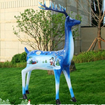 Holiday decorative outdoor resin fiberglass christmas deer sculptures