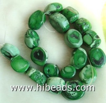 16*20mm oval green coral strand CRB0070
