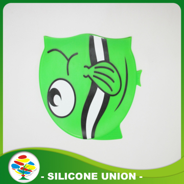 Fish-shaped waterproof silicone swimming caps