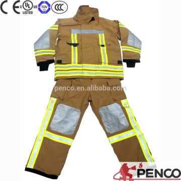 China wholesale fire fighter PPE khaki nomex fire protection suit