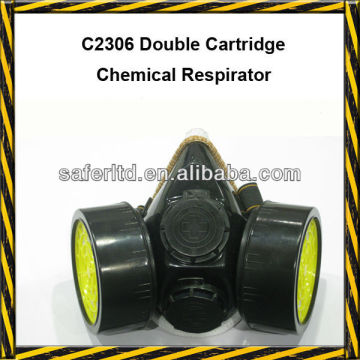 Chemical respirator with double cartridge