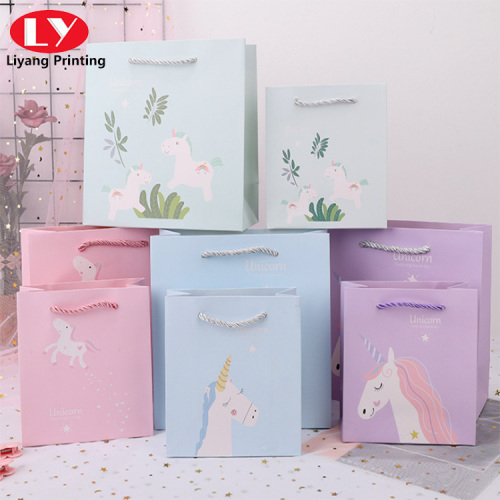 Unicorn Hand painted Cartoon series paper handbags