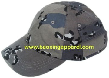 camouflage army baseball cap with velcro pocket