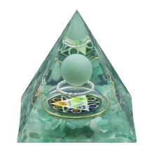 Green Aventurine Orgonite Pyramid Chakra Reiki Healing Meditation Attracts Lucky and Success