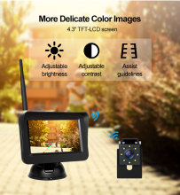 Car Backup Camera kit Wireless with 4.3inch Monitor