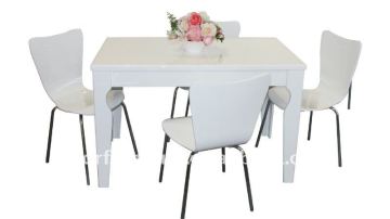 white wooden dining table set