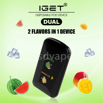 Iget dual 2 saveurs en 1 vape jetable