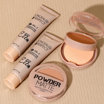 OEM Long Lasting Face Cosmetics: Concealer, Isolator, Foundation & Matte Powder Set