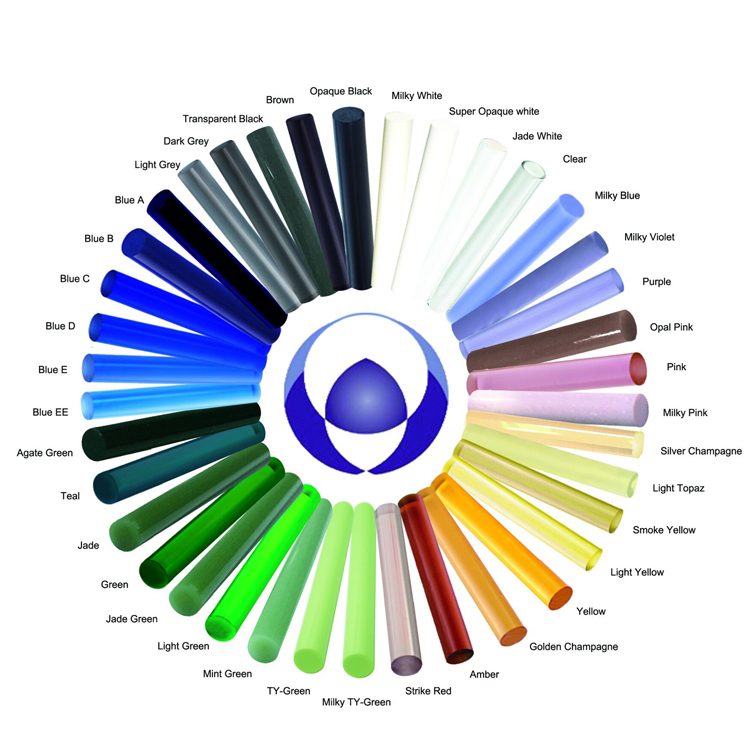 Glass Rods For Blowing Borosilicate Solid Glass Color Rod