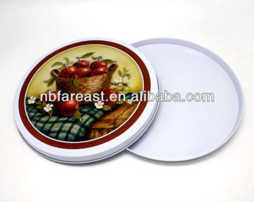 Round color tin tray, tin bar tray, tin fruit tray