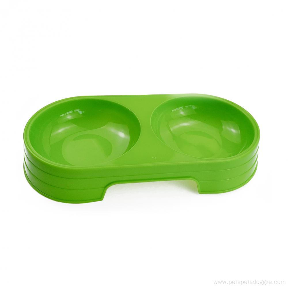 plastic pet double bowl dog feeder pet accessories