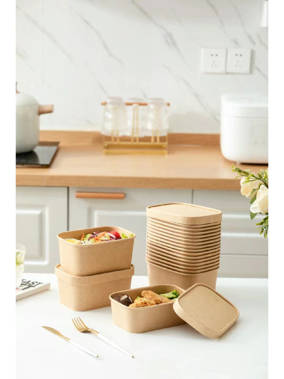 500ml 650ml 750ml 1000ml kraft paper bowl