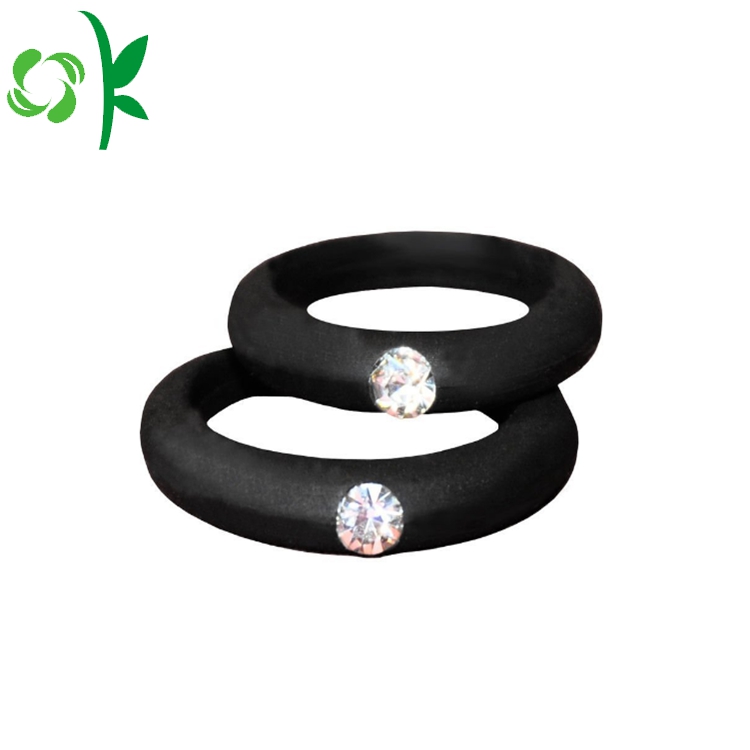 Safety Eco-friendly Wedding Diamond Silicone Finger Rings