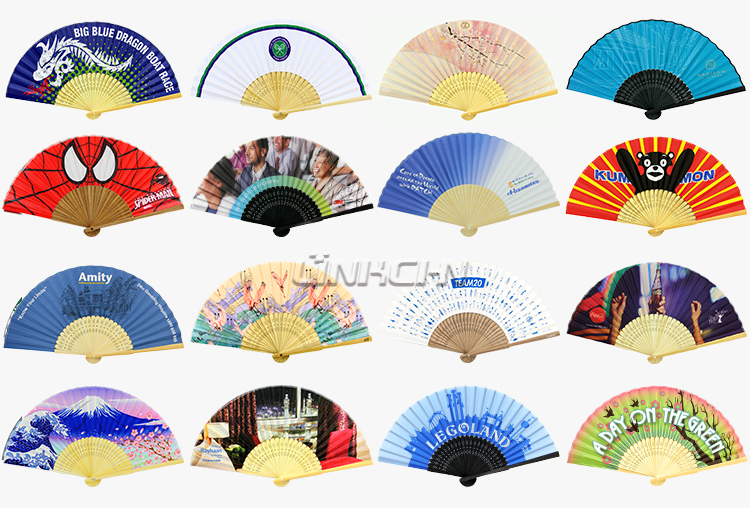 Amazon hotsale cheap bamboo fan folding fabric hand fan