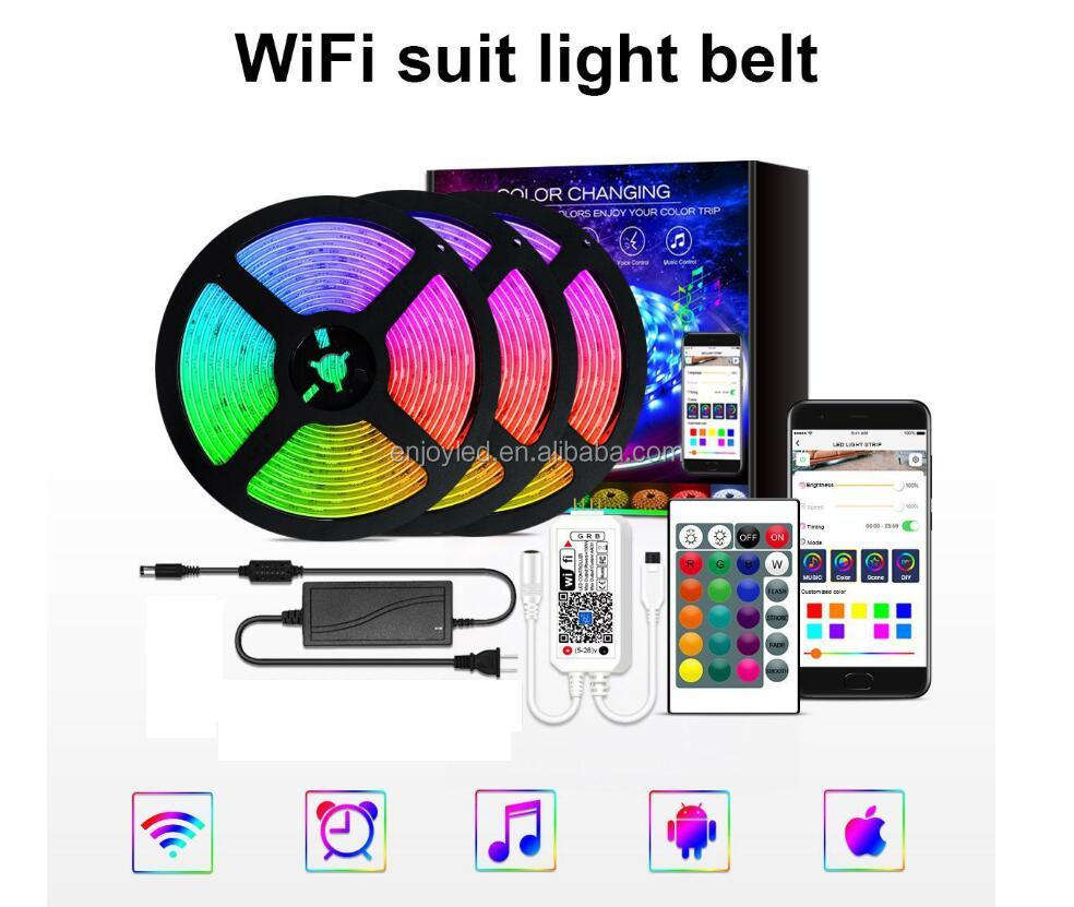 5m 10m 15m 20m 5050 2835 RGB Flexible Ribbon DC 12V smart led strip wifi