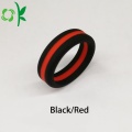 Double Colour Men / Women Layer Silicone Black / Silver Rings