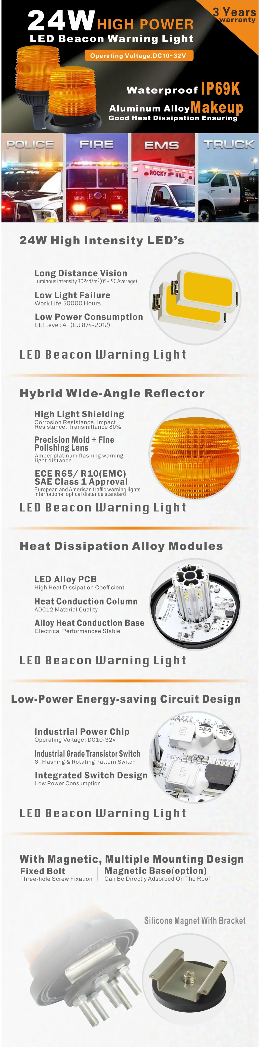 LED Warning Flash Light